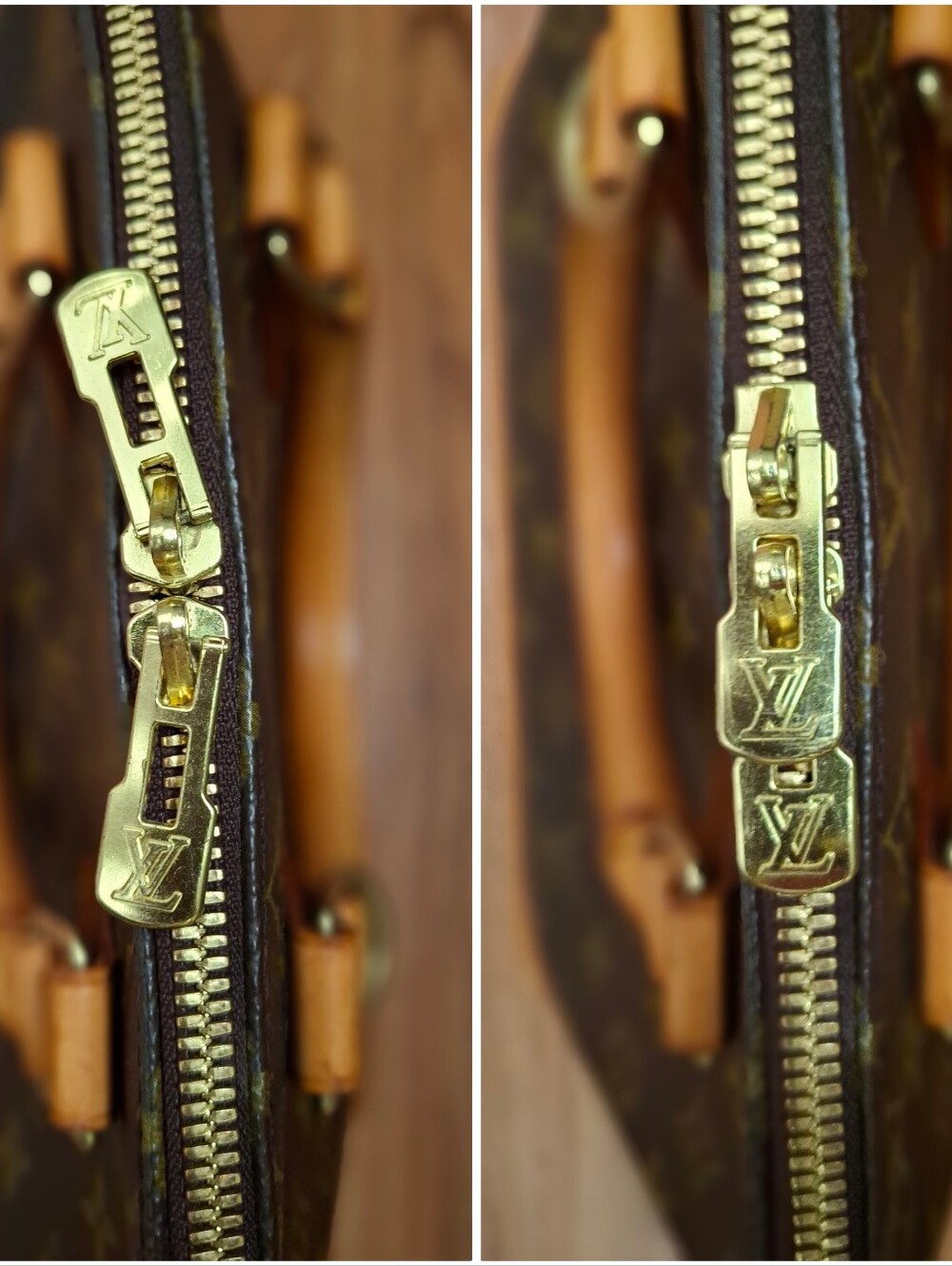 Vintage Louis Vuitton Alma Monogram Satchel with Vachetta Trim and Gold Hardware - Picture 11 of 16